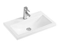 Bathroom Rectangular Porcelain Vessel Sink White Countertop Bowl Sink for Lavatory Vanity Cabinet Contemporary Style