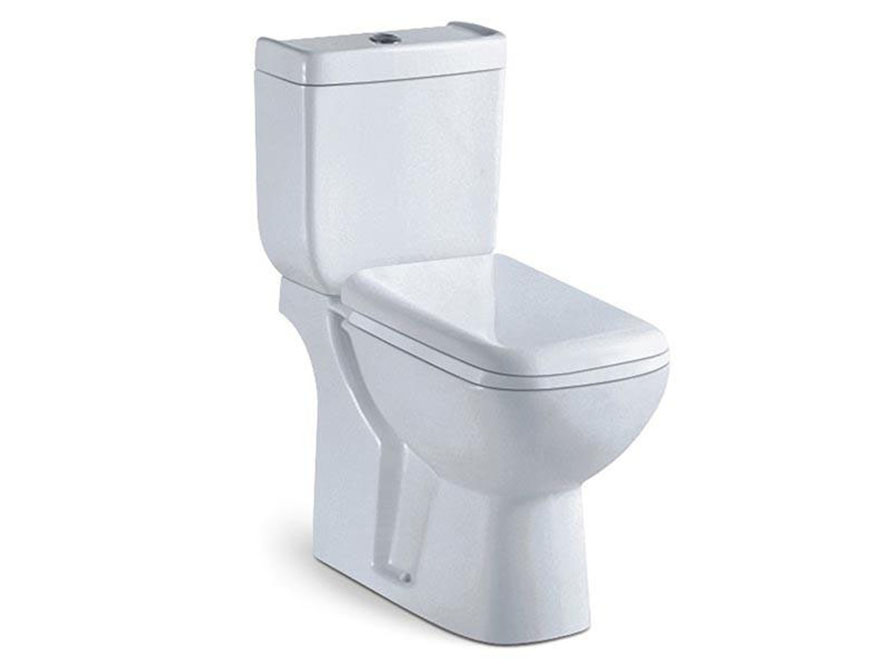 Bathroom two piece soft close seat cover close coupled toilet wc