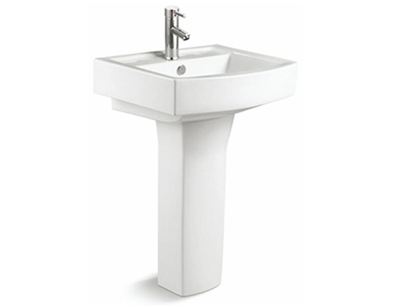 Bathroom square pedestal sink, hand wash basin with pedestal