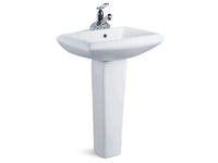 Ceramic rectangular bathroom pedestal sink