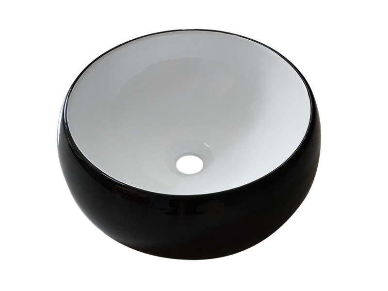 Black and white color round wash basin