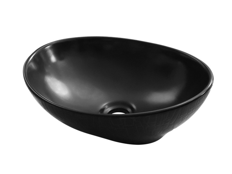 Custom made ingot shape countertop wash matte black basin