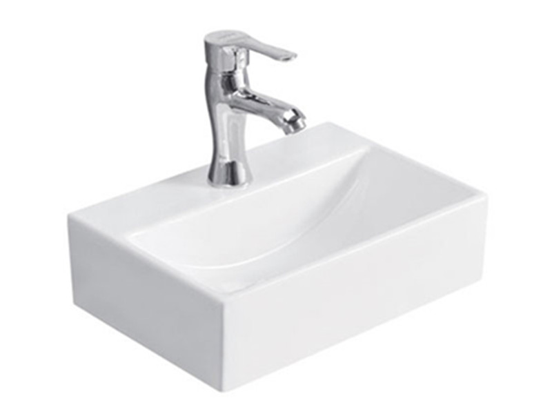 Bathroom Rectangular Small Size Ceramic Handwashing Sink Designed