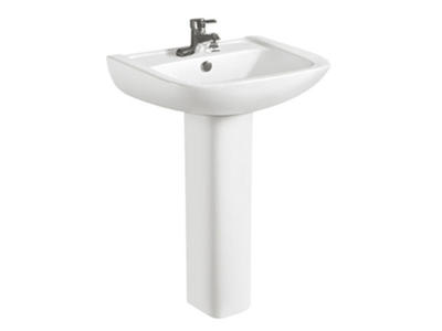 Chaozhou ceramic pedestal commercial sink in shell shape