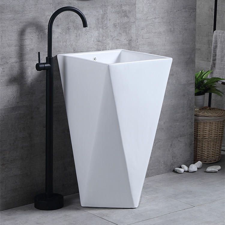 Modern Design Ceramic China Metal One Piece Wash Basin Stand Meizhi