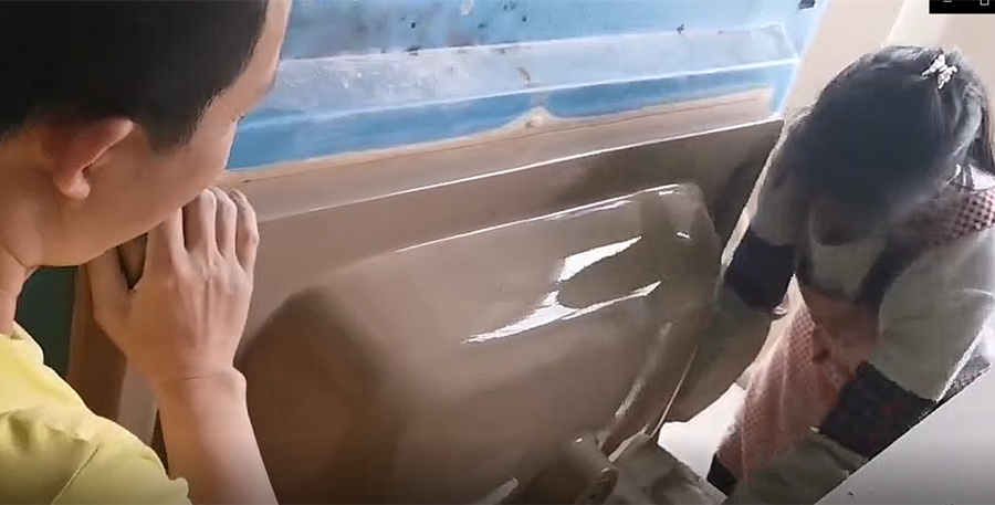 Wash basin production line